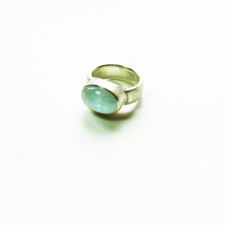 Ring | Aquamarin, recyceltes Silber
